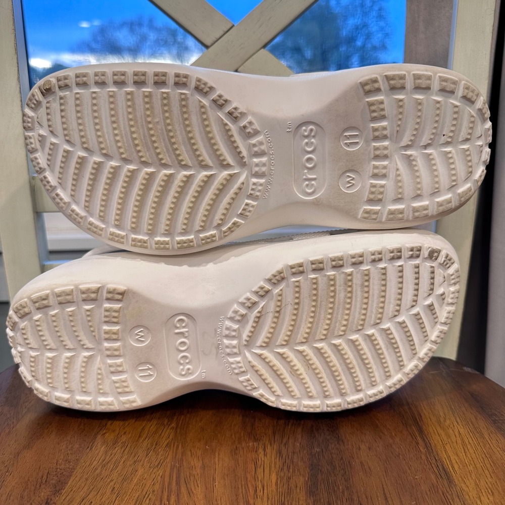 Crocs Classic Crush Clog Women Size 11 White Platform Chunky 206750 - Picture 11 of 12